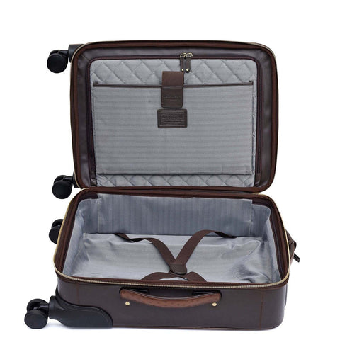 Ostrich Plain Leather Trolley - Brown