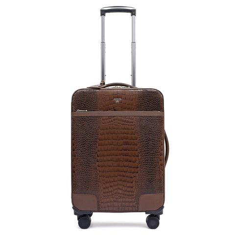Croco Franzy Leather Trolley - Walnut