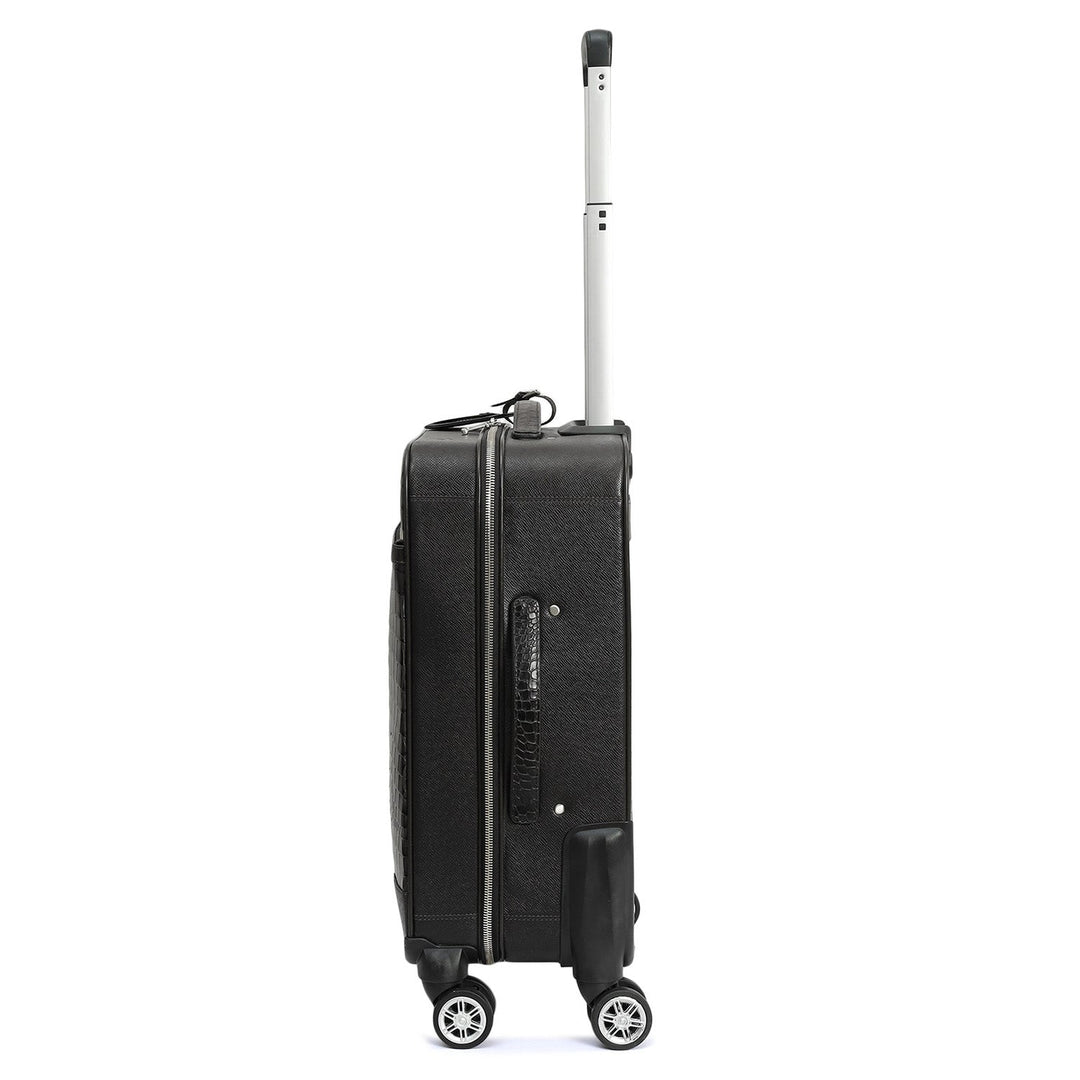 Croco Franzy Leather Trolley - Black