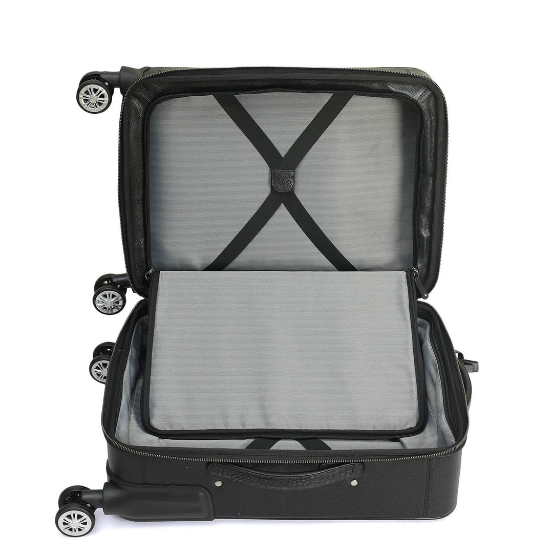 Croco Franzy Leather Trolley - Black