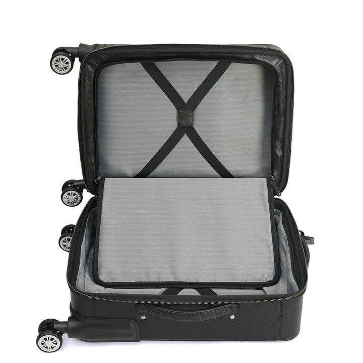 Croco Franzy Leather Trolley - Black