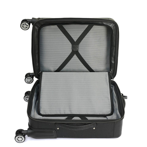 Croco Franzy Leather Trolley - Black