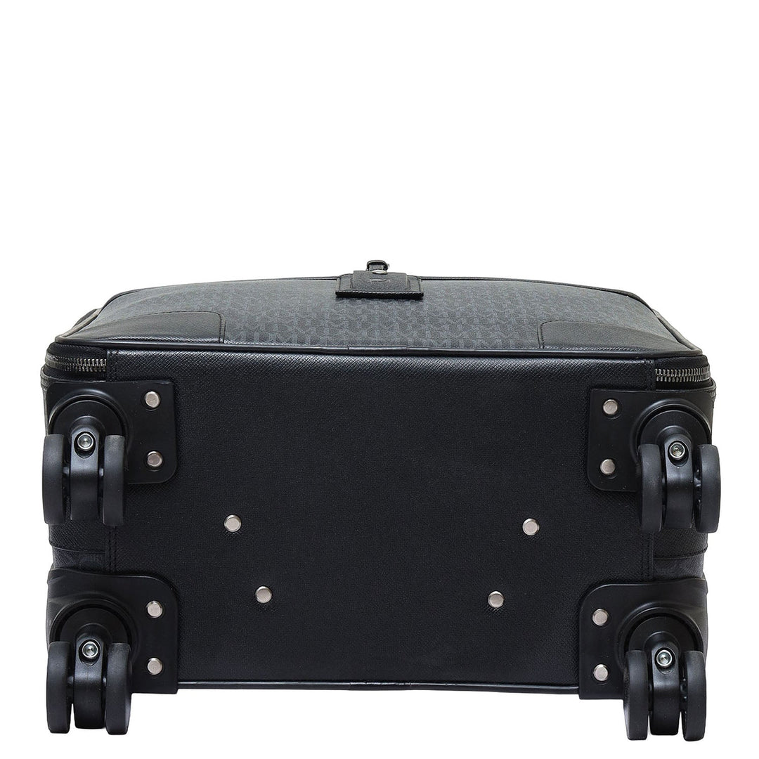 Monogram Leather Overnighter Trolley - Black