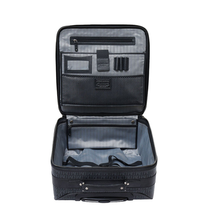 Monogram Leather Overnighter Trolley - Black