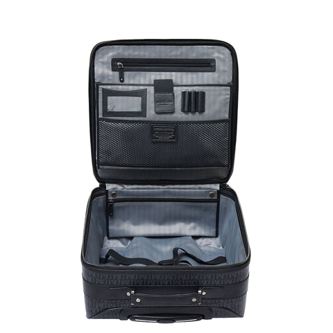 Monogram Leather Overnighter Trolley - Black