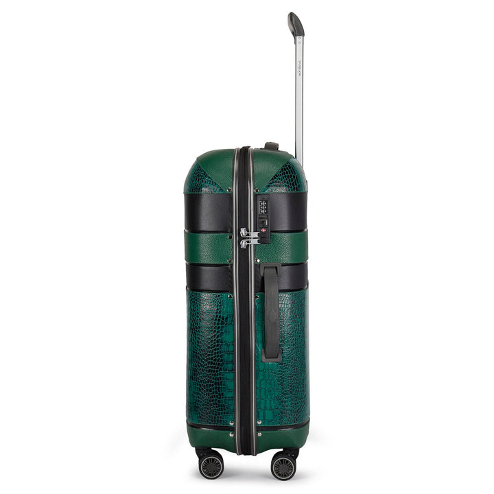 Medium PC & Croco Leather Trolley - Sea Weed