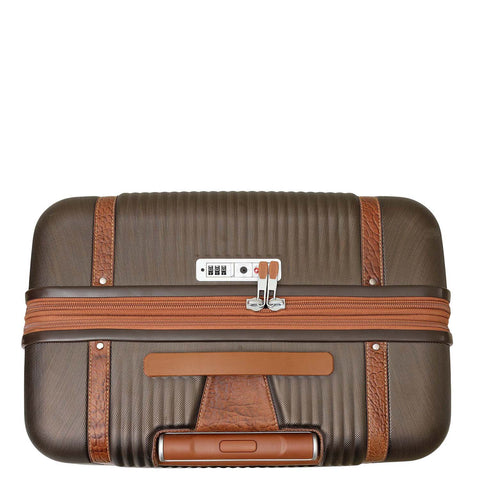 PC Elephant Leather Check-in Large Trolley - Bronze & Cognac