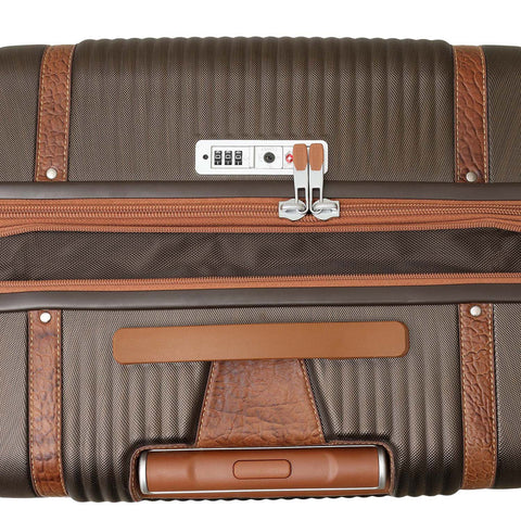 PC Elephant Leather Check-in Large Trolley - Bronze & Cognac