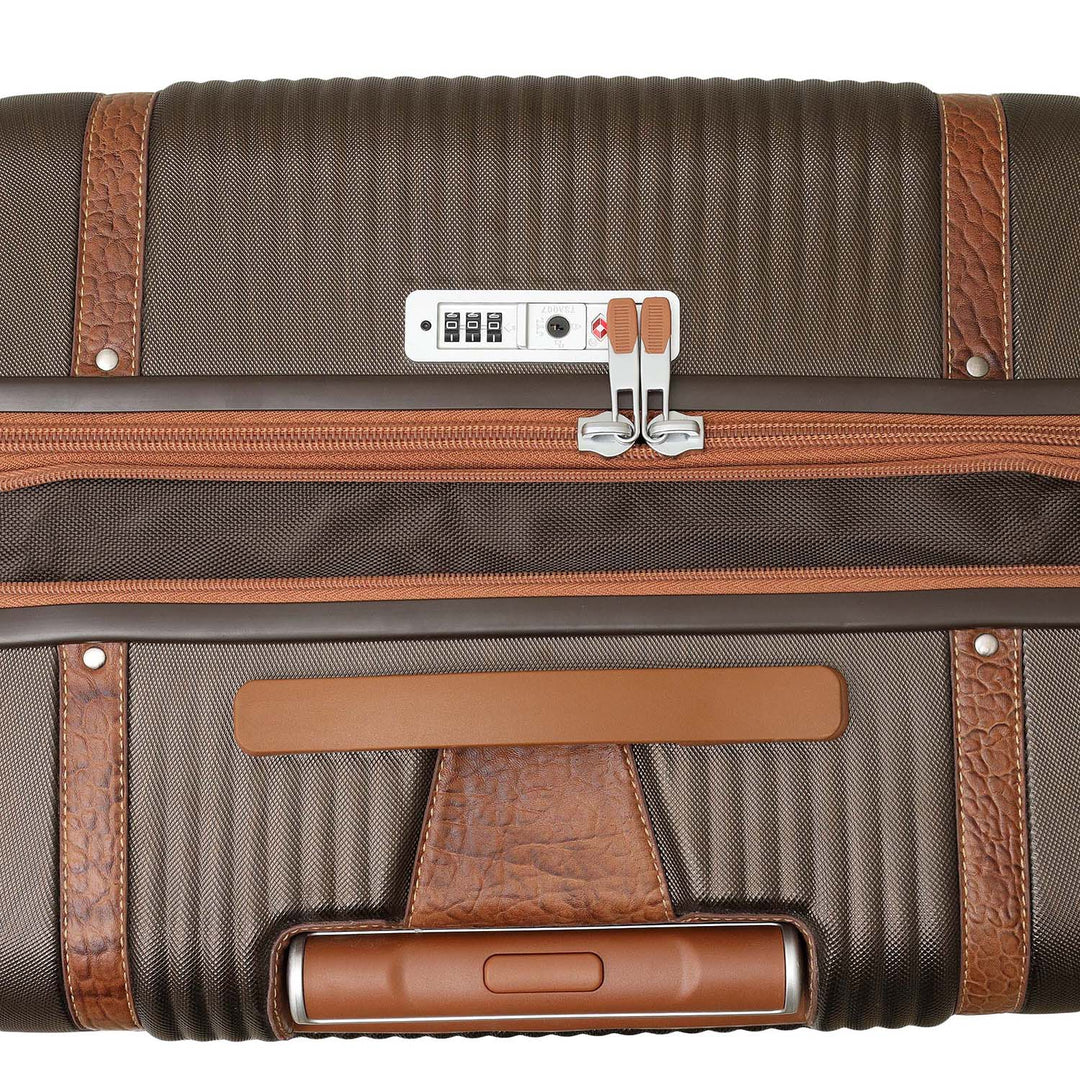 PC Elephant Leather Check-in Medium Trolley - Bronze & Cognac