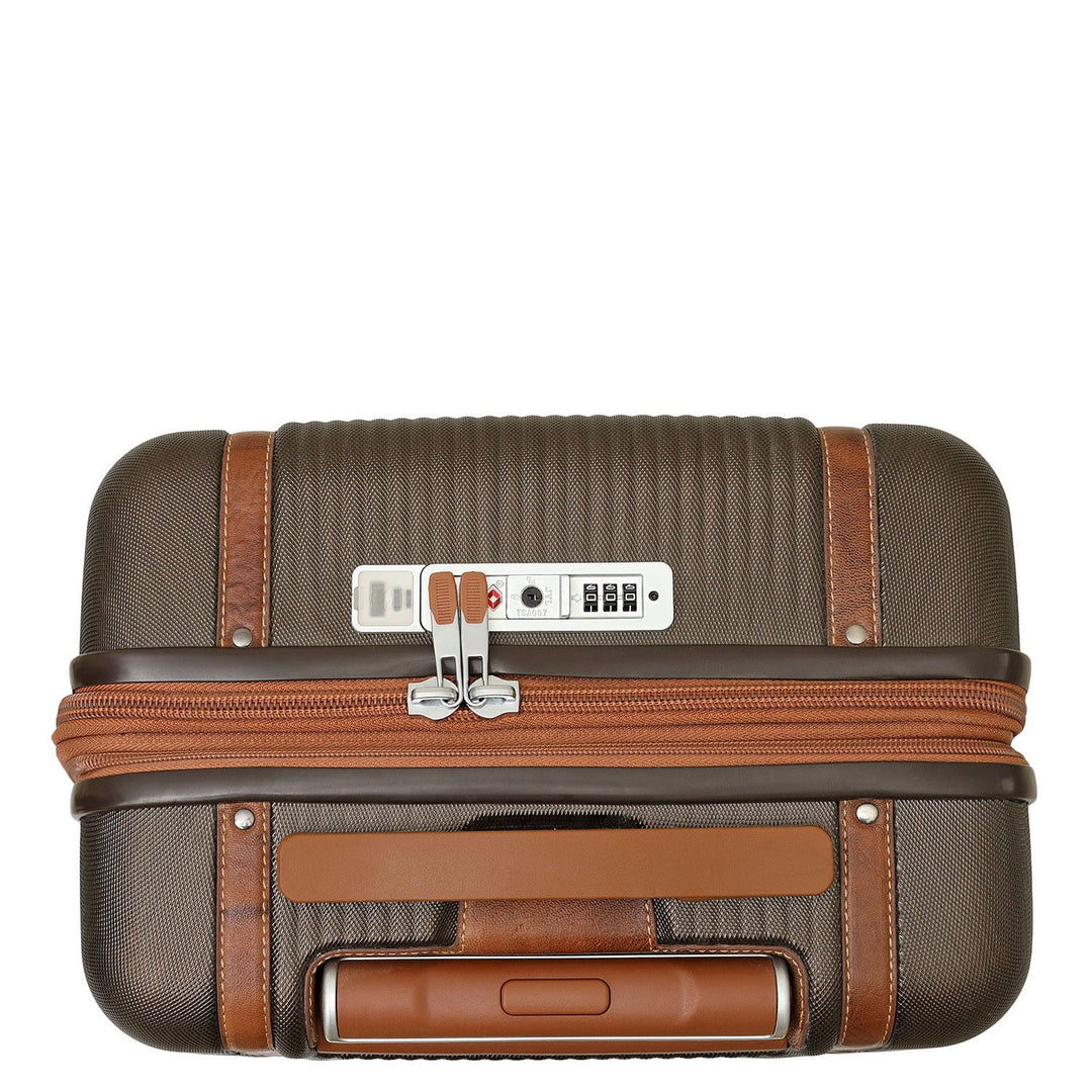 PC Elephant Leather Cabin Trolley - Bronze & Cognac