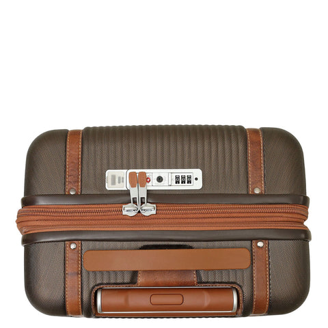 PC Elephant Leather Cabin Trolley - Bronze & Cognac