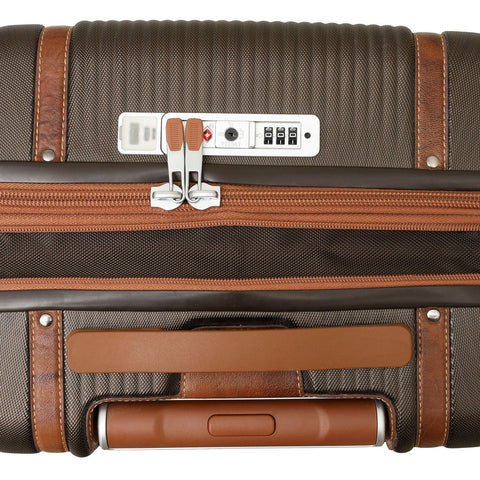 PC Elephant Leather Cabin Trolley - Bronze & Cognac