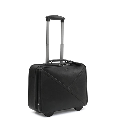 Franzy Leather Cabin Trolley â€“ Black