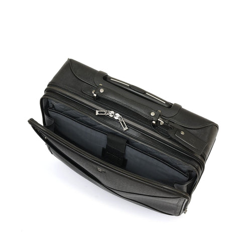 Franzy Leather Cabin Trolley â€“ Black