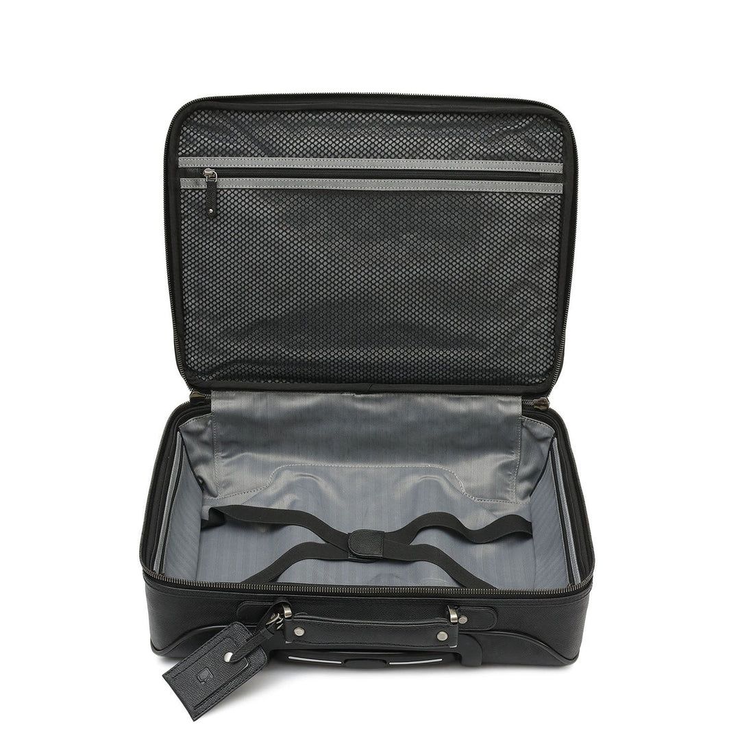 Franzy Leather Cabin Trolley â€“ Black