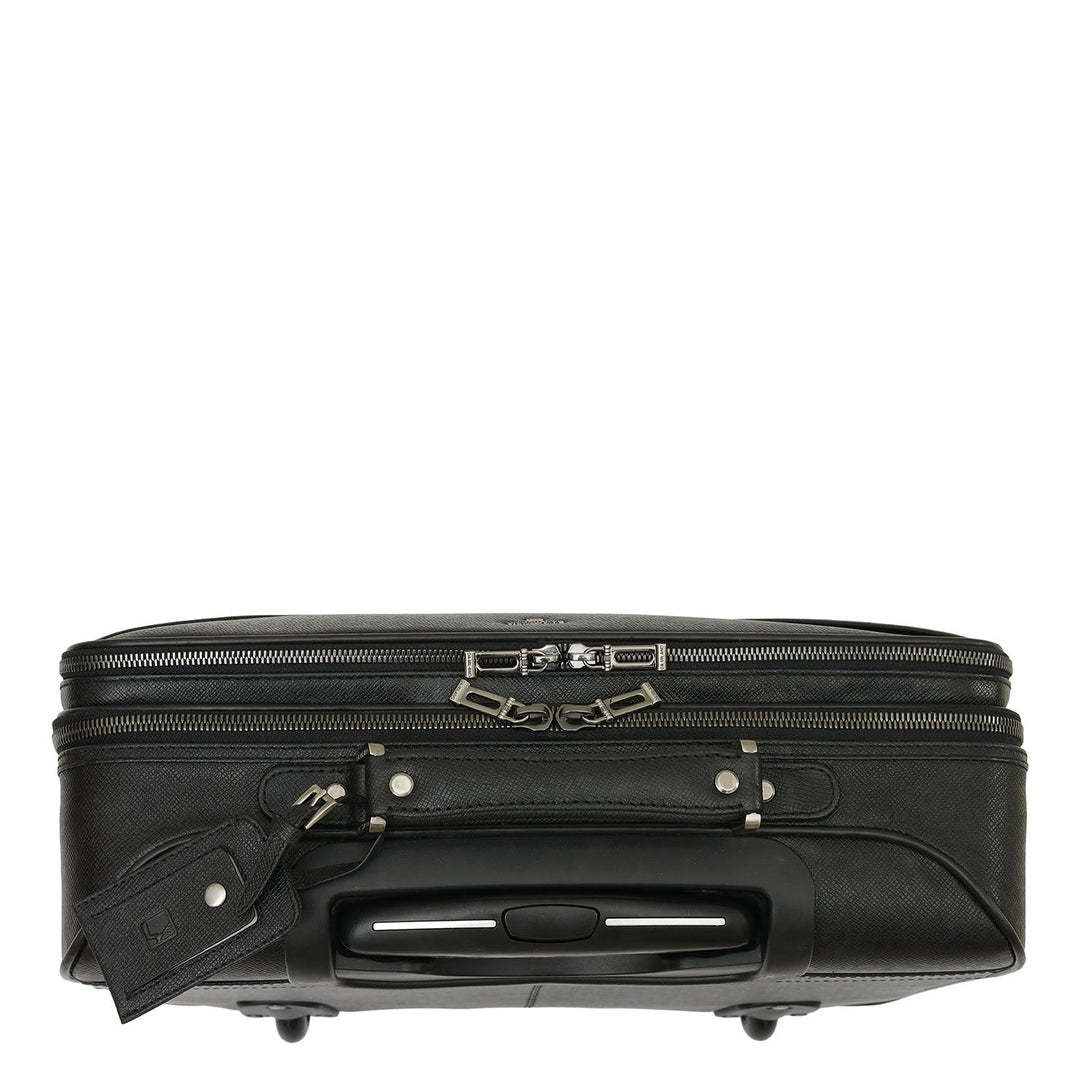 Franzy Leather Cabin Trolley â€“ Black