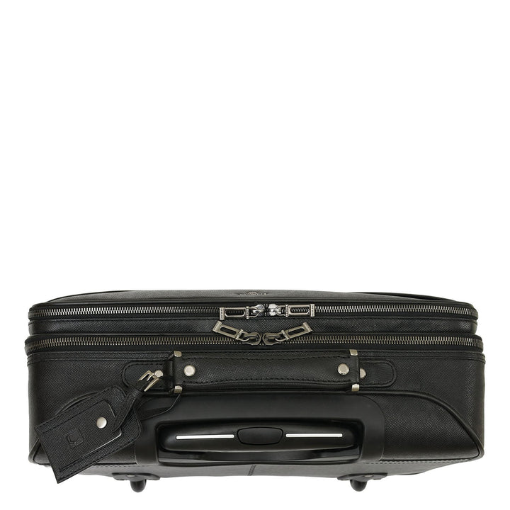 Franzy Leather Cabin Trolley â€“ Black