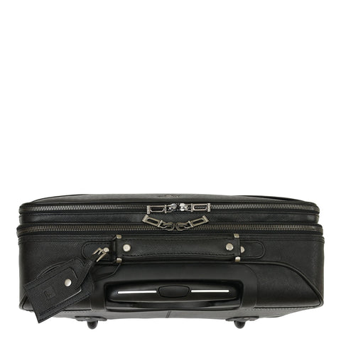 Franzy Leather Cabin Trolley â€“ Black
