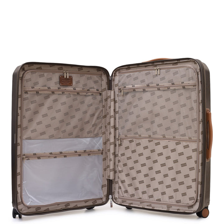 PC Elephant Leather Check-in Large Trolley - Bronze & Cognac
