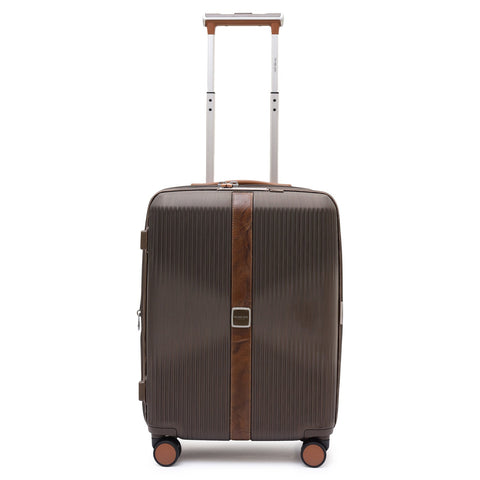 PC Elephant Leather Cabin Trolley - Bronze & Cognac