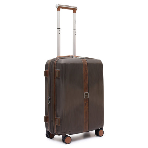 PC Elephant Leather Cabin Trolley - Bronze & Cognac