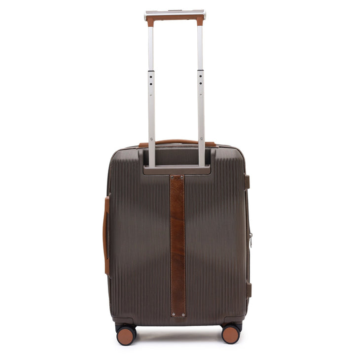 PC Elephant Leather Cabin Trolley - Bronze & Cognac