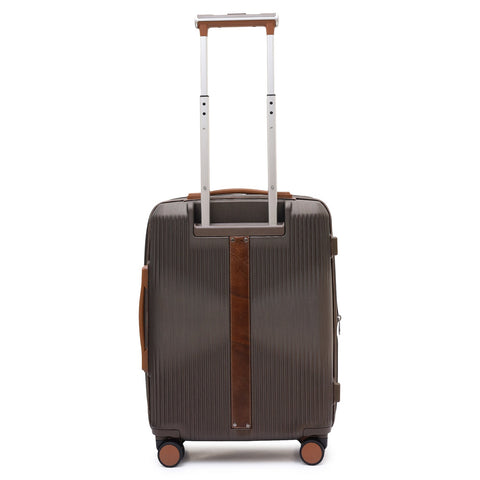 PC Elephant Leather Cabin Trolley - Bronze & Cognac