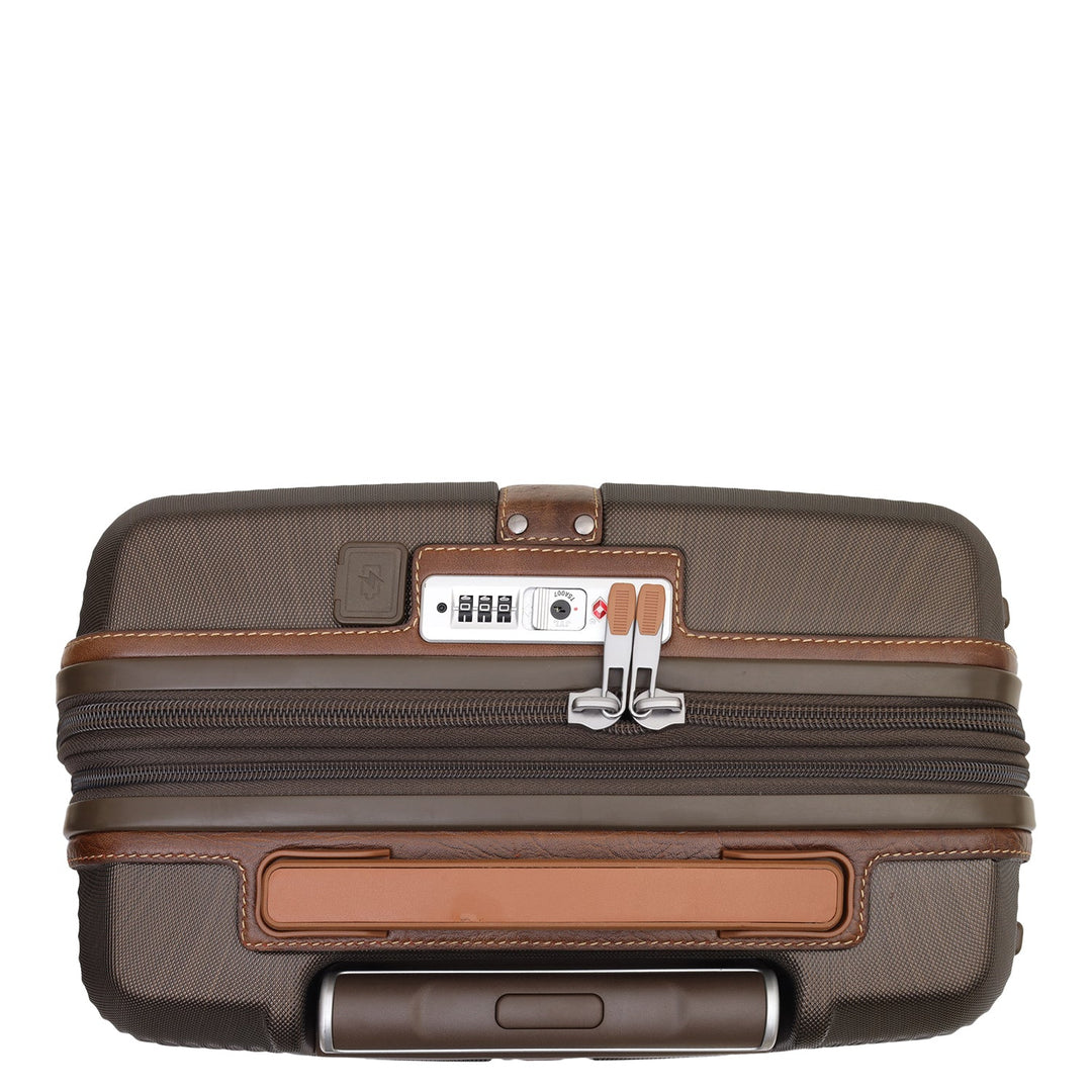 PC Elephant Leather Cabin Trolley - Bronze & Cognac