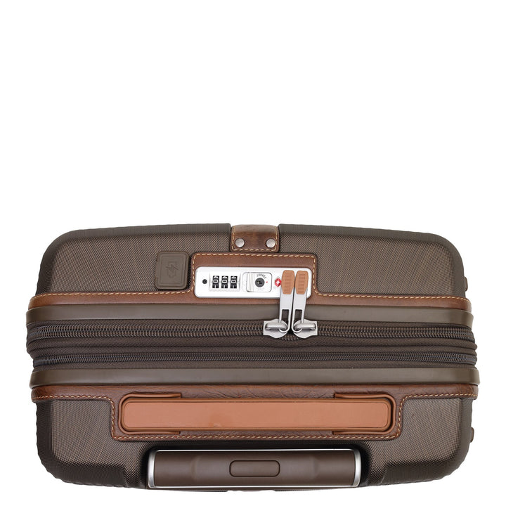 PC Elephant Leather Cabin Trolley - Bronze & Cognac