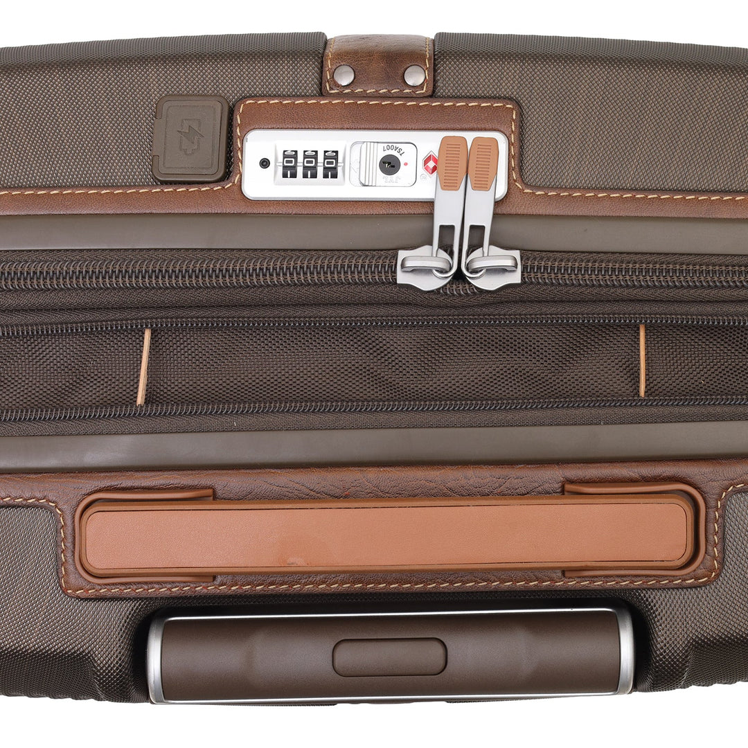 PC Elephant Leather Cabin Trolley - Bronze & Cognac