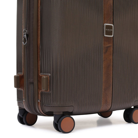 PC Elephant Leather Cabin Trolley - Bronze & Cognac