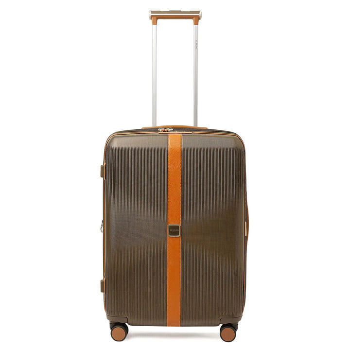 Medium PC Wax Leather Trolley - Bronze & Orange