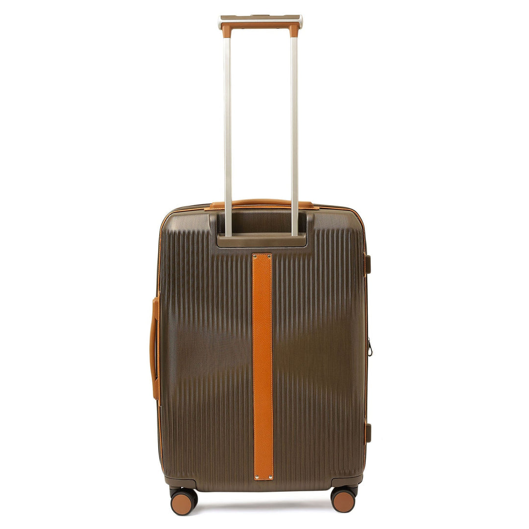 Medium PC Wax Leather Trolley - Bronze & Orange