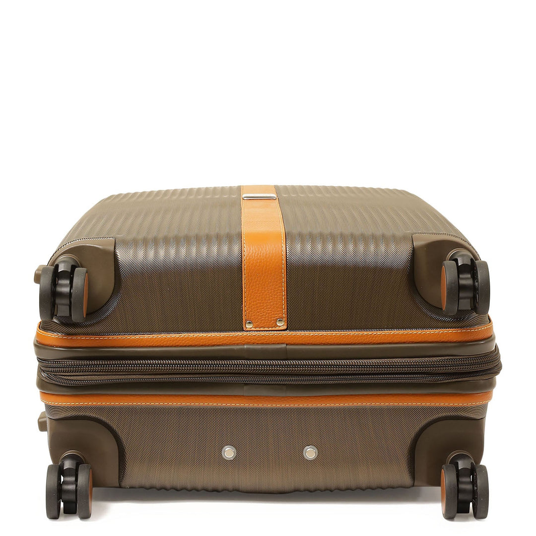 Medium PC Wax Leather Trolley - Bronze & Orange