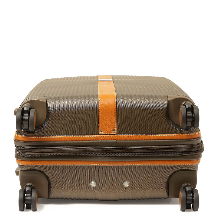 Medium PC Wax Leather Trolley - Bronze & Orange