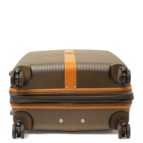 Medium PC Wax Leather Trolley - Bronze & Orange