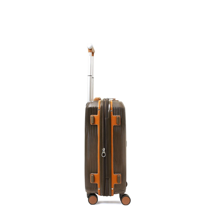 Small PC Wax Leather Trolley - Bronze & Orange