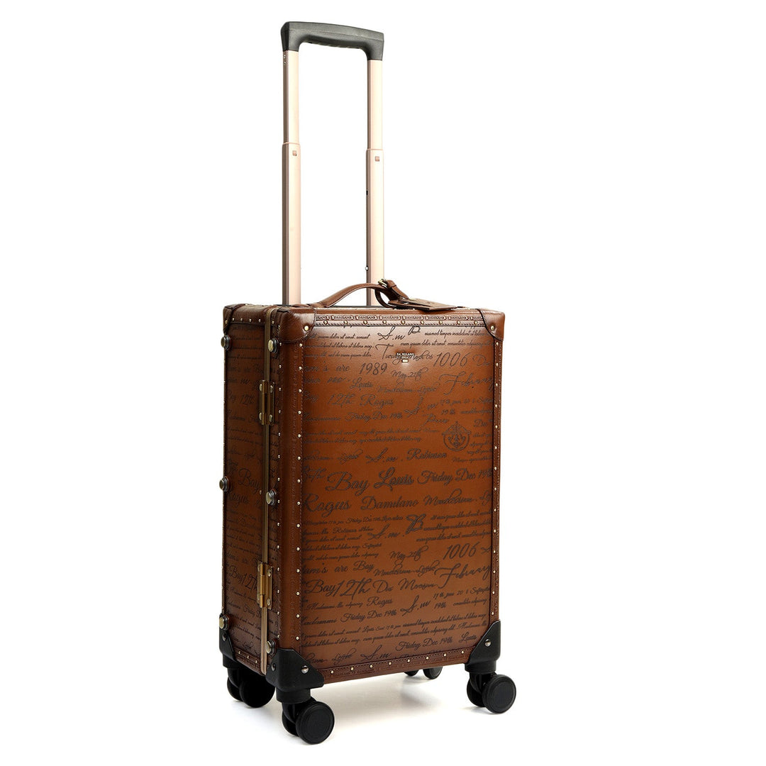 Signato Leather Trunk Trolley - Cognac