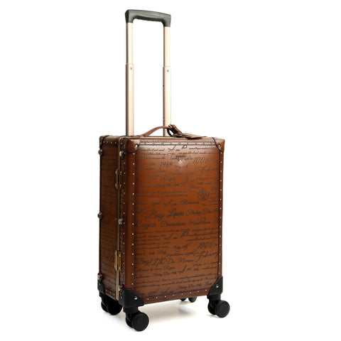 Signato Leather Trunk Trolley - Cognac