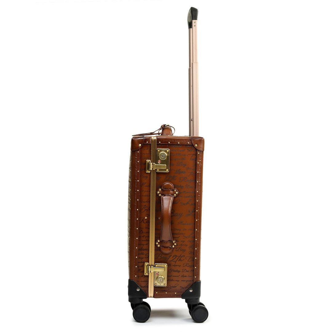 Signato Leather Trunk Trolley - Cognac