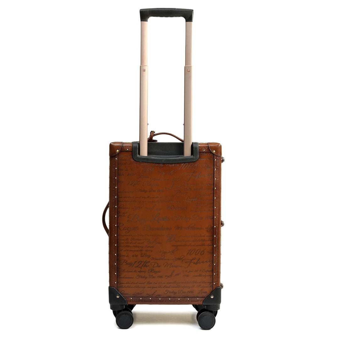 Signato Leather Trunk Trolley - Cognac
