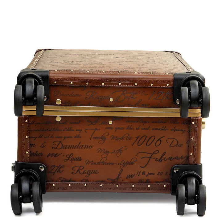 Signato Leather Trunk Trolley - Cognac