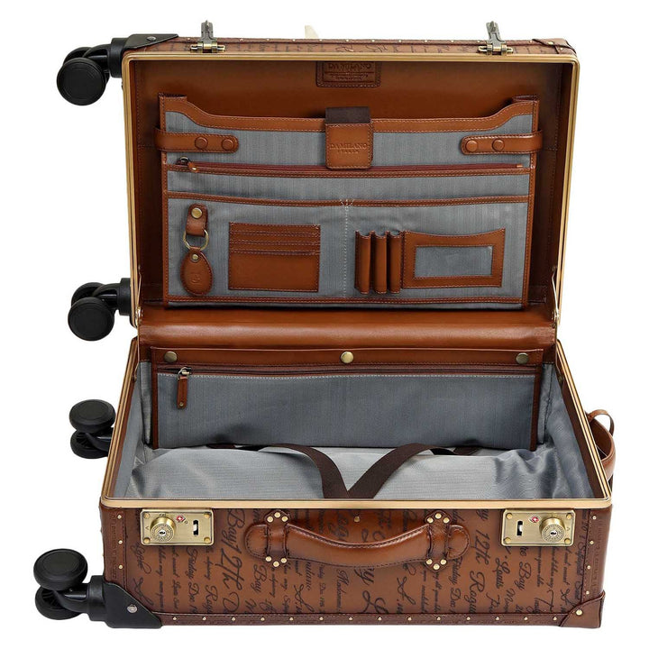 Signato Leather Trunk Trolley - Cognac