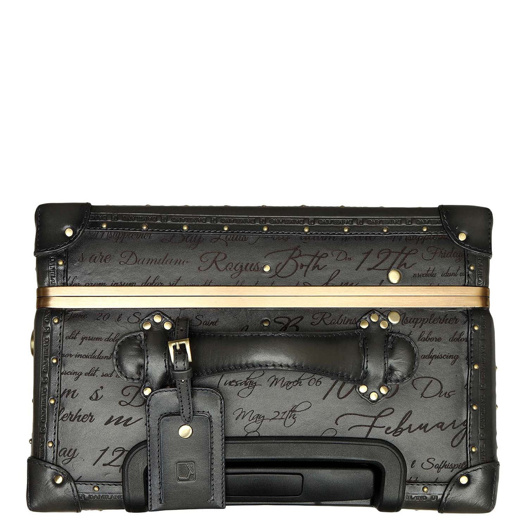 Signato Leather Trunk Trolley - Grey