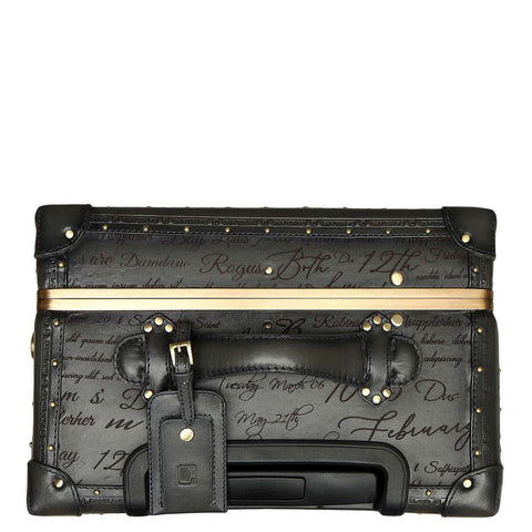 Signato Leather Trunk Trolley - Grey