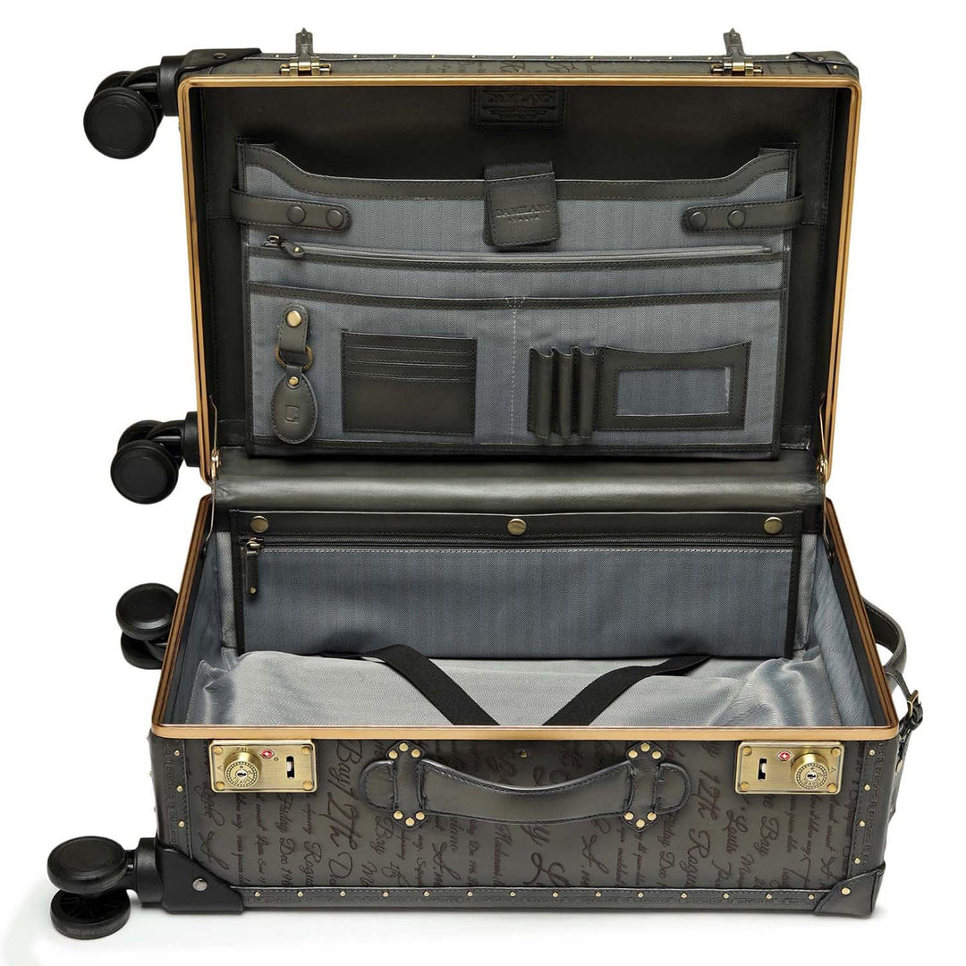 Signato Leather Trunk Trolley - Grey