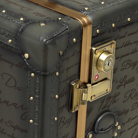 Signato Leather Trunk Trolley - Grey