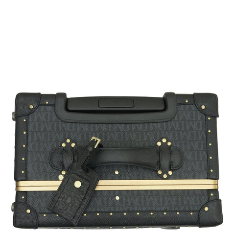 Monogram Franzy Leather Trunk Trolley  - Black
