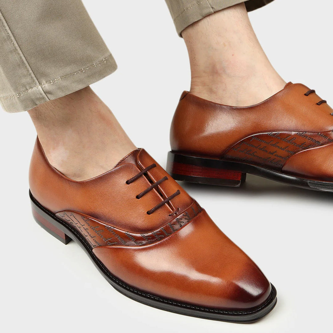 Tan Signato Leather Lace Ups