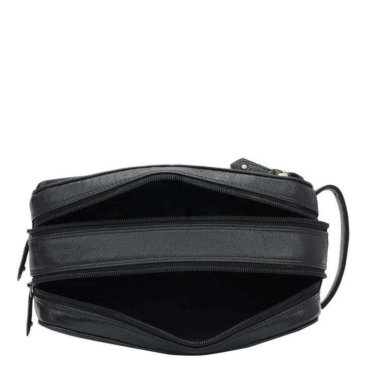 Croco Franzy Leather Vanity Pouch - Octane